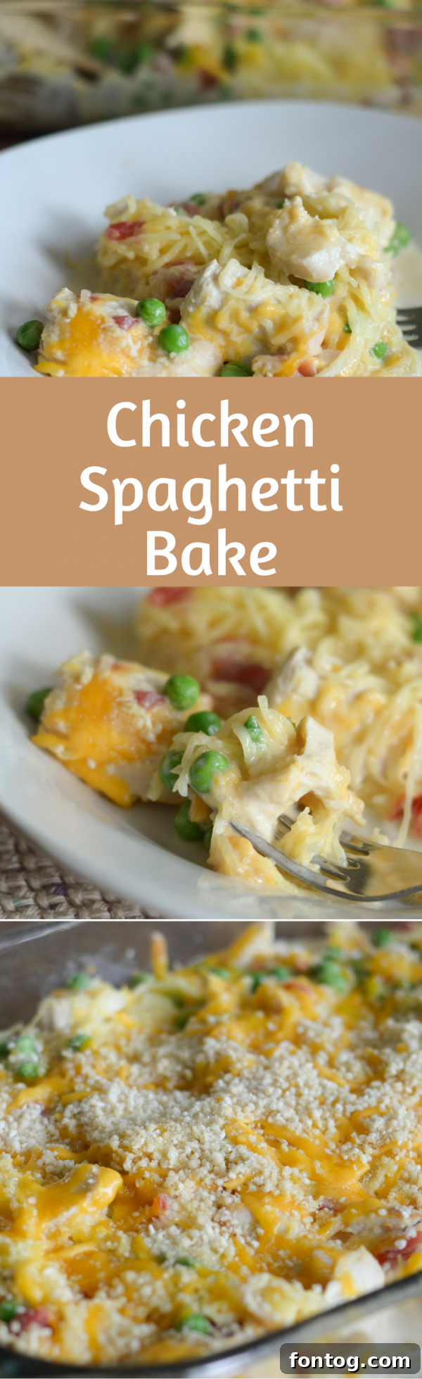 Pin this Chicken Spaghetti Bake with Spaghetti Squash Recipe