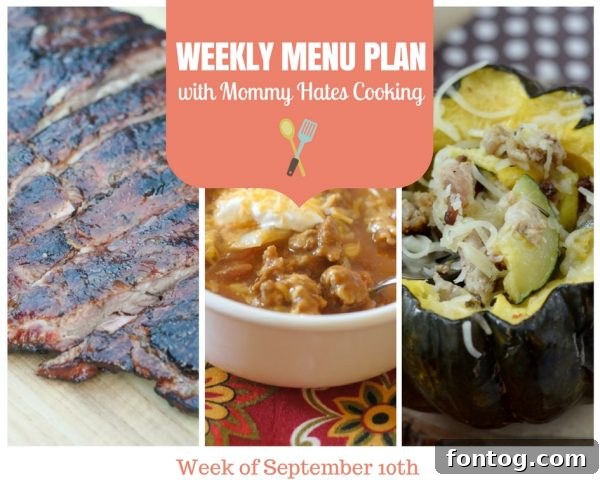 Weekly Menu Plan - Week of September 10th