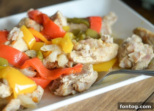 Effortless Instant Pot Chicken Fajitas 2 Instant Pot Chicken Fajitas - cooked and ready to serve