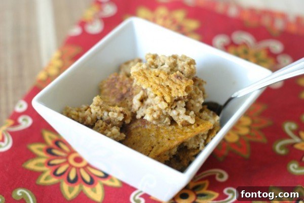 Baked Pumpkin Oatmeal with various toppings, ready to serve