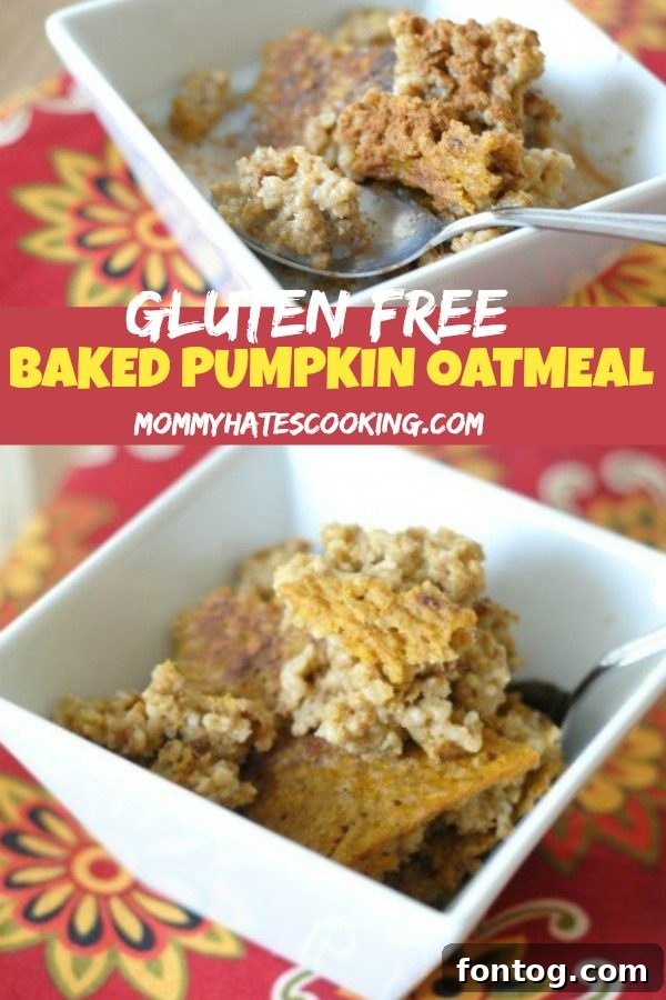 Beautifully presented baked pumpkin oatmeal with a sprinkle of cinnamon