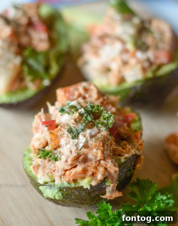 Tuna Stuffed Avocado - a healthy, low-carb meal idea