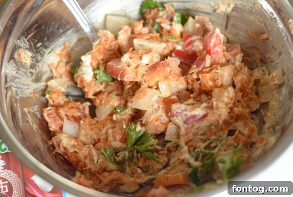 Plated tuna stuffed avocado halves