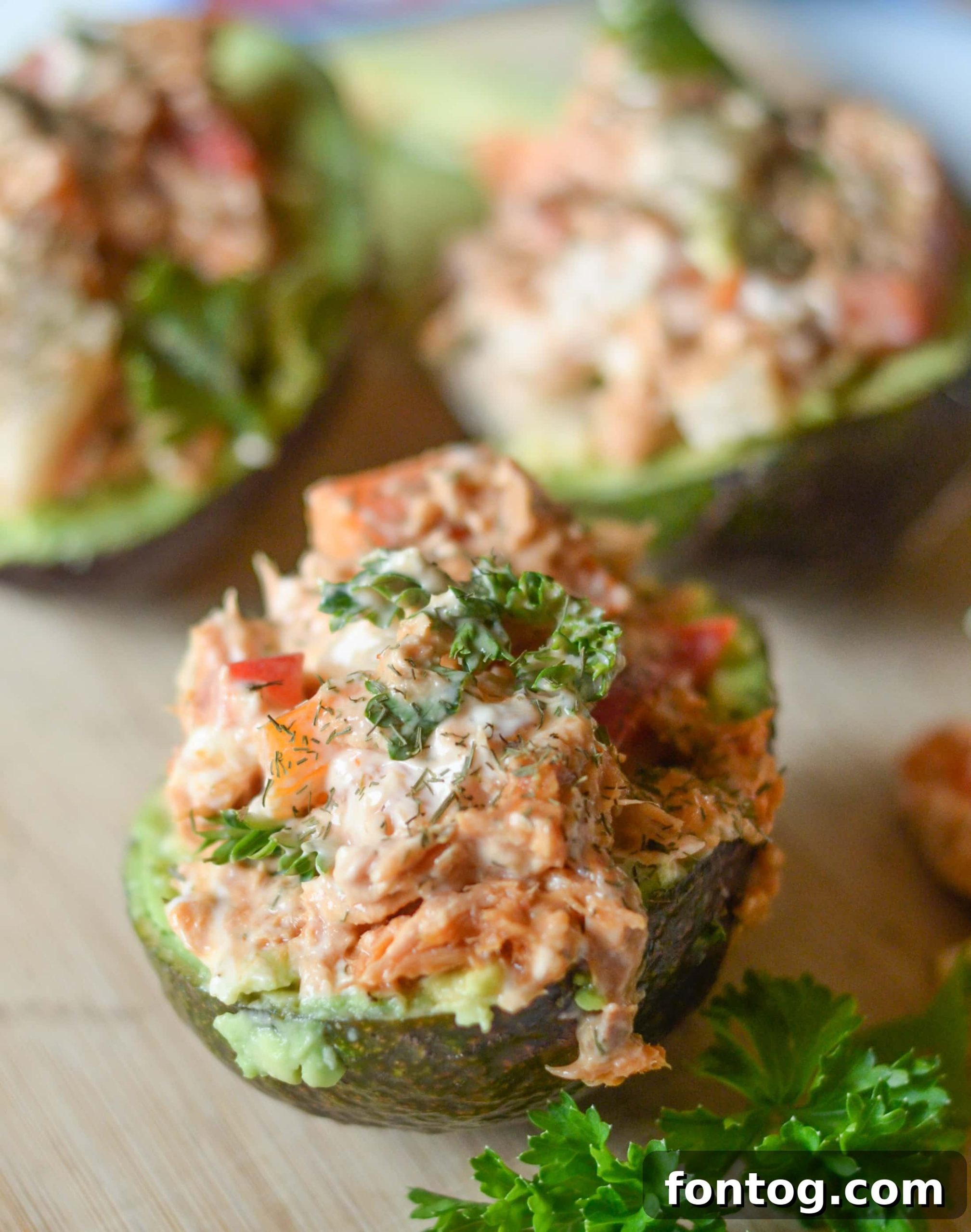 Tuna stuffed avocado