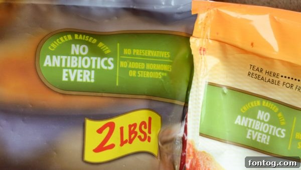 Tyson Chicken with No Antibiotics Ever Label