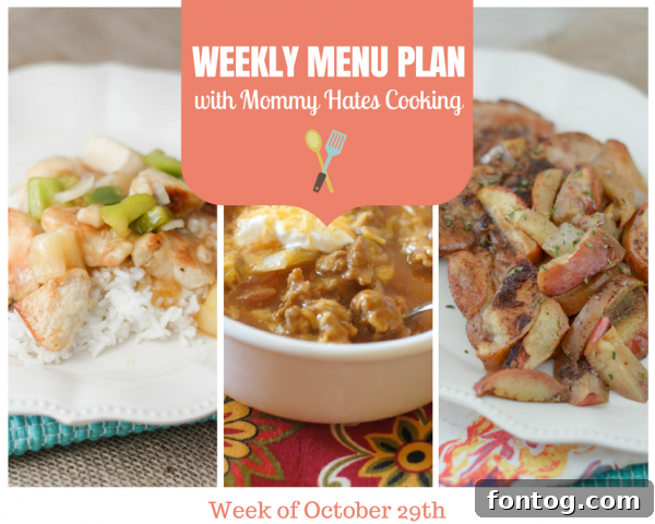 Weekly Menu Plan - Week of October 29th: Cozy Fall Recipes and Halloween Treats