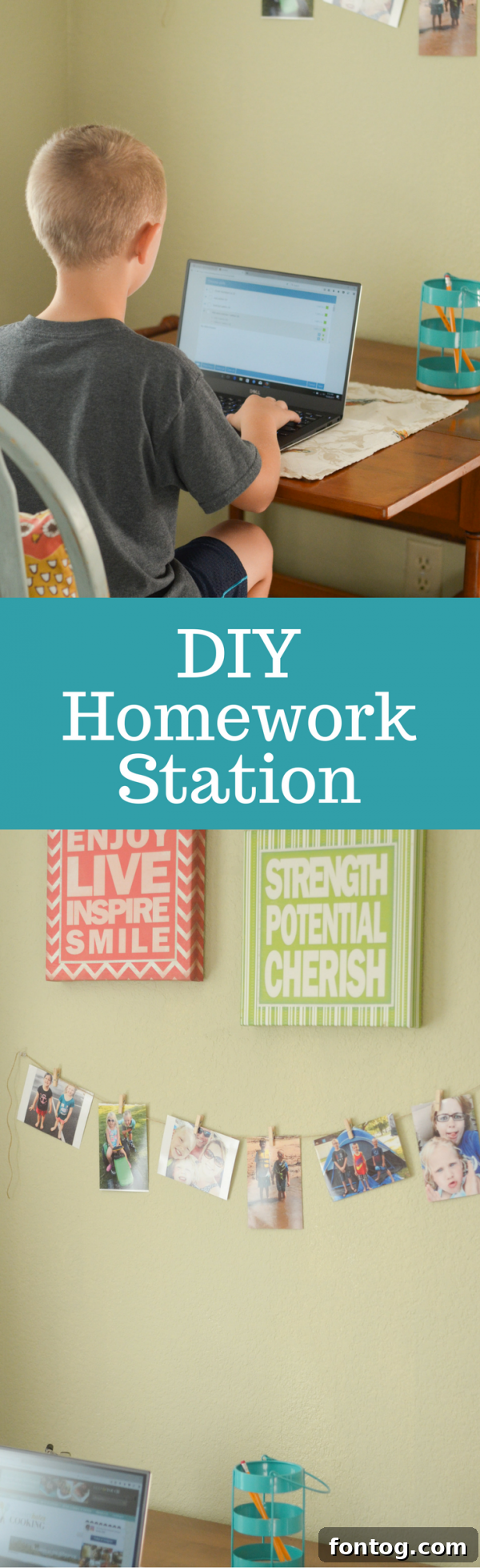 Create a DIY Homework Station #LoveYourPC #ad 