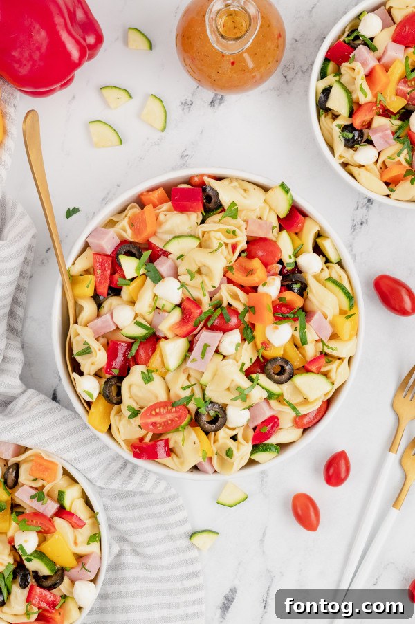 Packaged gluten-free tortellini, ready for use in the pasta salad