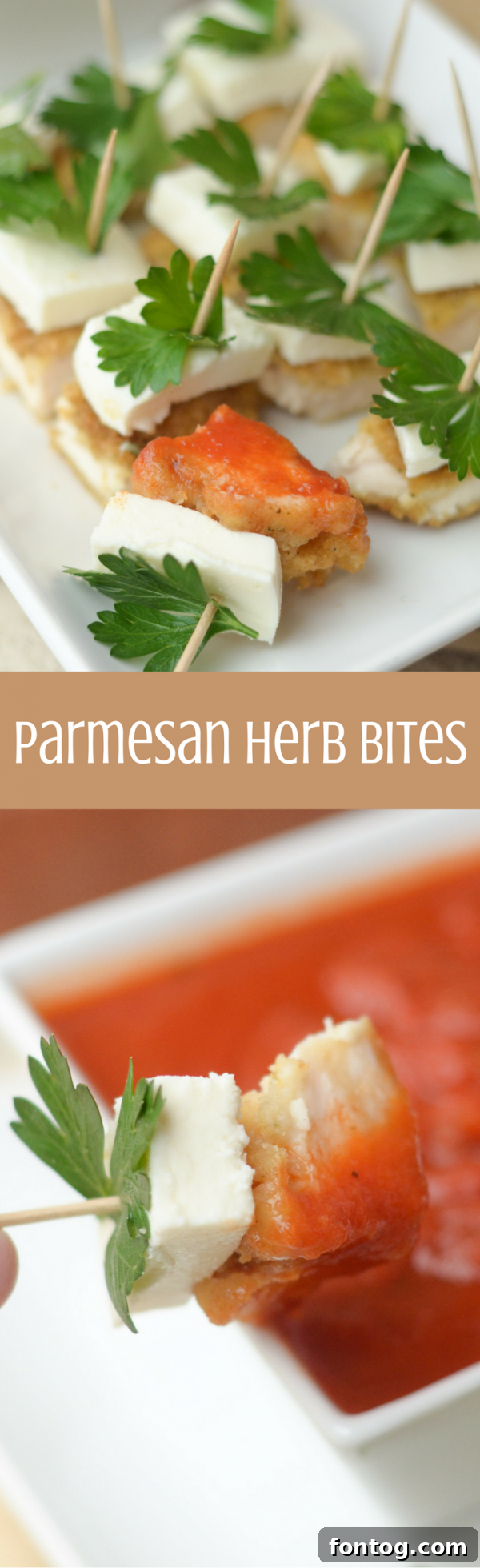 Festive Parmesan Herb Bites 10 Pinterest graphic featuring Parmesan Herb Bites, encouraging users to save the recipe for later.