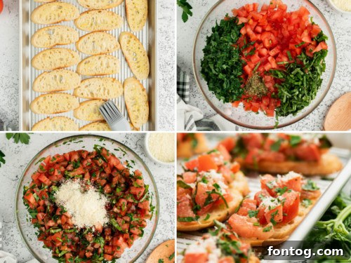 Ingredients being mixed for Bruschetta Crostini