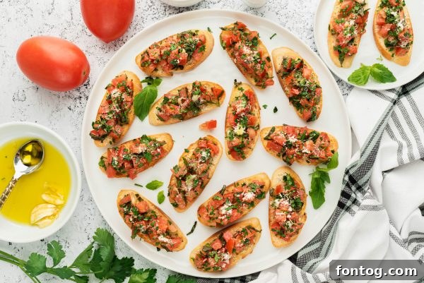 Assortment of bruschetta toppings on a board