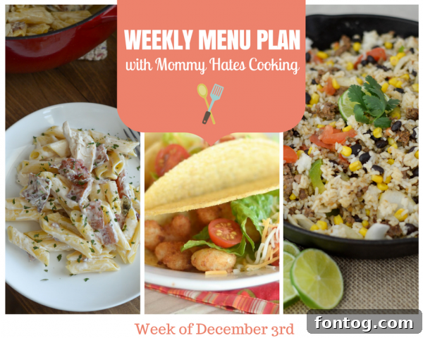 Weekly Menu Plan - Week of December 3rd