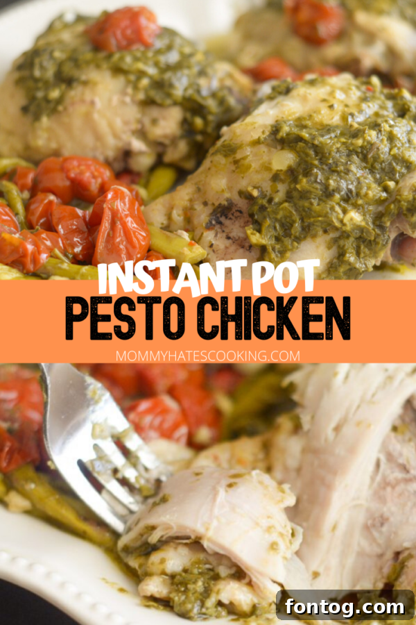 Instant Pot Pesto Chicken final dish presentation