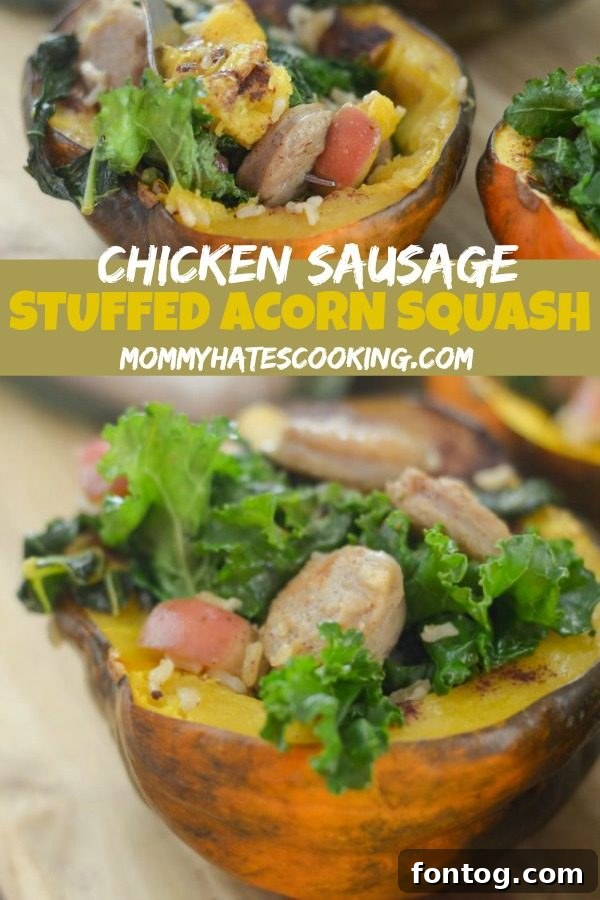 Chicken Sausage Stuffed Acorn Squash hero shot