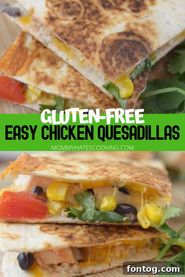 Gluten-Free Chicken Quesadillas served with corn salsa and lime