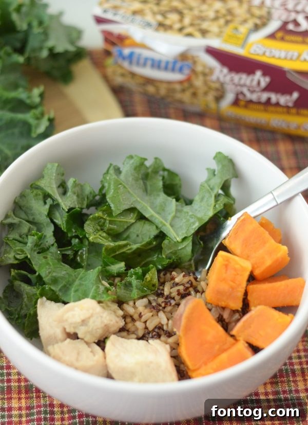 Delicious Sweet Potato & Kale Rice Bowl - perfect for a healthy start to the new year