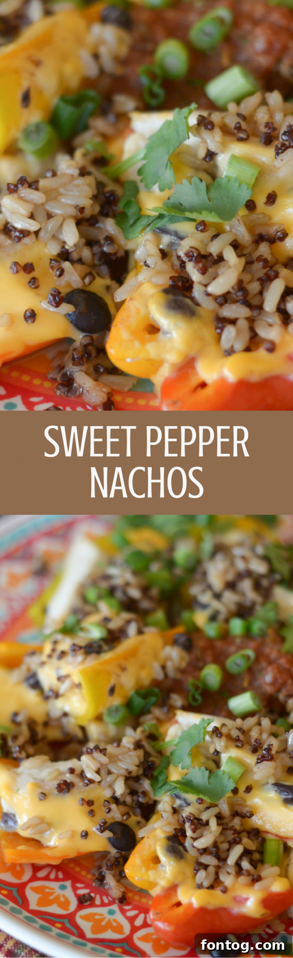 Sweet Pepper Nachos recipe pin for Pinterest.