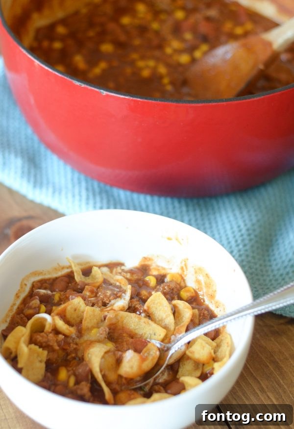 Delicious Gluten-Free Turkey Chili with Corn, garnished and ready to serve