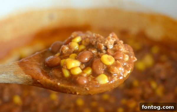 Close-up of hearty Gluten-Free Turkey & Corn Chili in a bowl