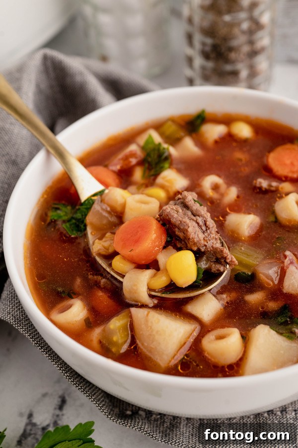 A comforting bowl of gluten-free Instant Pot vegetable soup