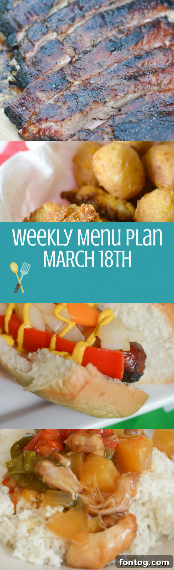 Fresh Weekly Meal Guide 3 Weekly Menu Plan for easy family dinners on Pinterest