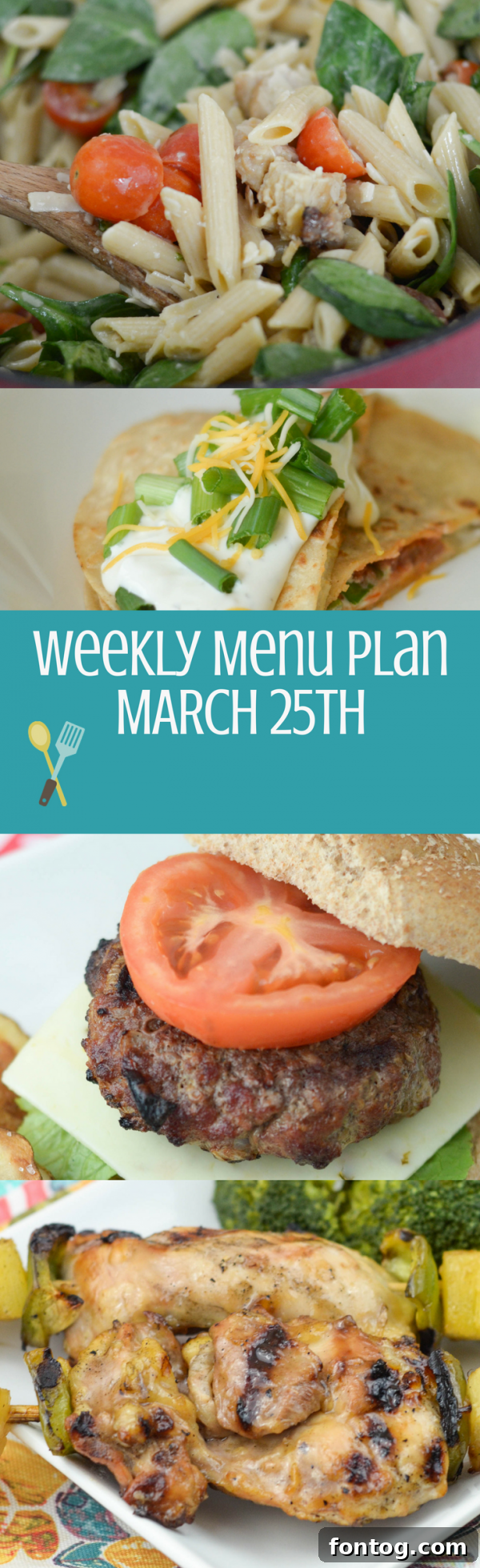 Weekly Menu Plan Ideas for Easy Family Dinners - Pin for later
