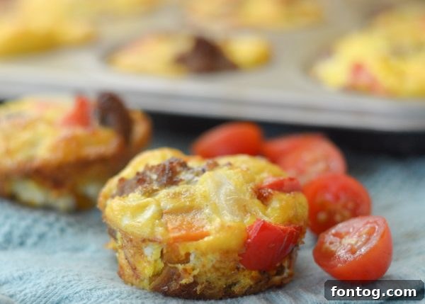 Delicious Gluten-Free Sweet Potato & Sausage Egg Cups, perfect for breakfast meal prep.