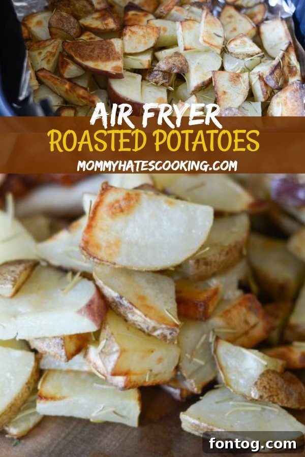 Air Fryer Roasted Potatoes close up shot