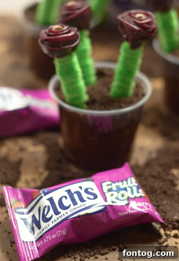 Happy family enjoying Fruit Roll Rose Cups and outdoor time