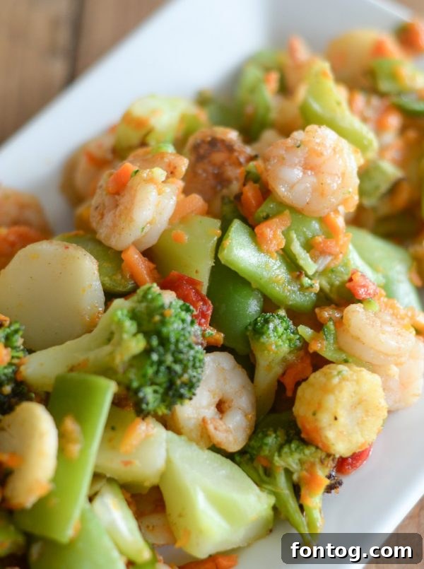 Air Fryer Shrimp and Vegetables