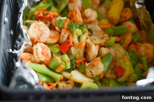Air Fryer Shrimp and Vegetables