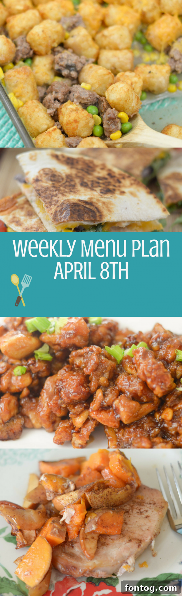 Your Weekly Meal Plan Starting April 8th 3 Weekly Menu Plan - Week of April 8th