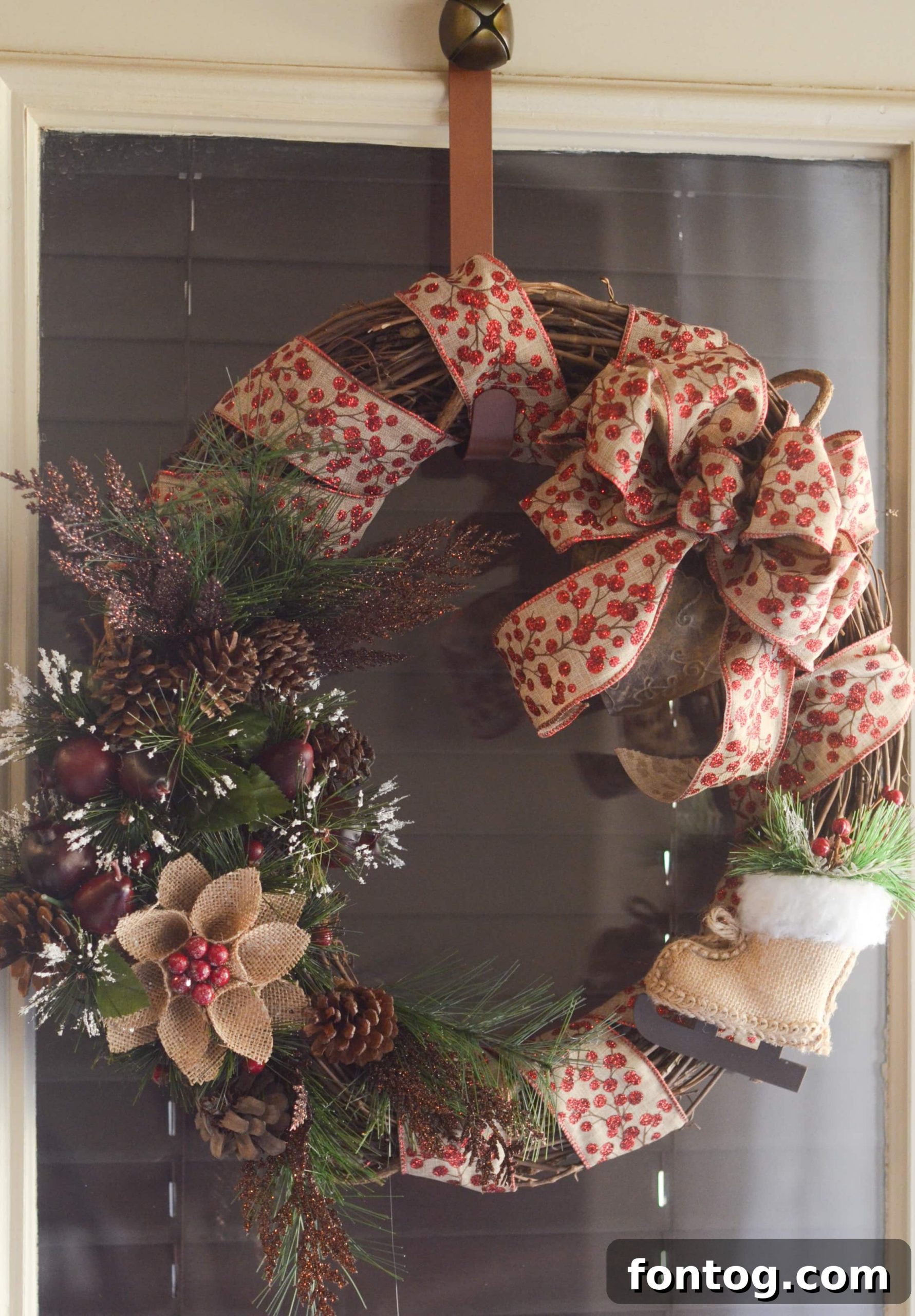 Winter's Rustic Welcome 2 Stunning Rustic Holiday Wreath for festive home decor