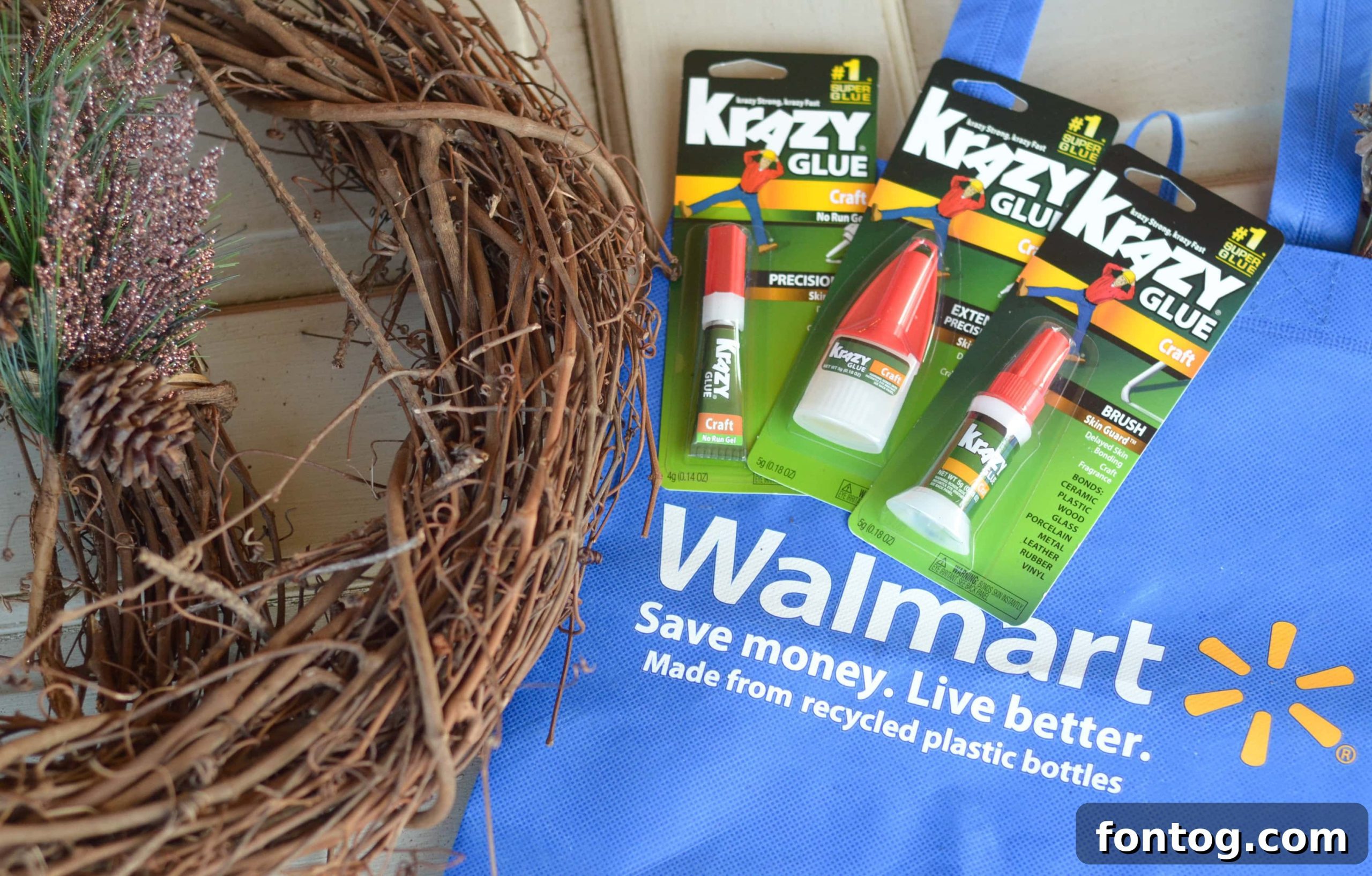 Winter's Rustic Welcome 3 Shopping for Rustic Holiday Wreath supplies at Walmart