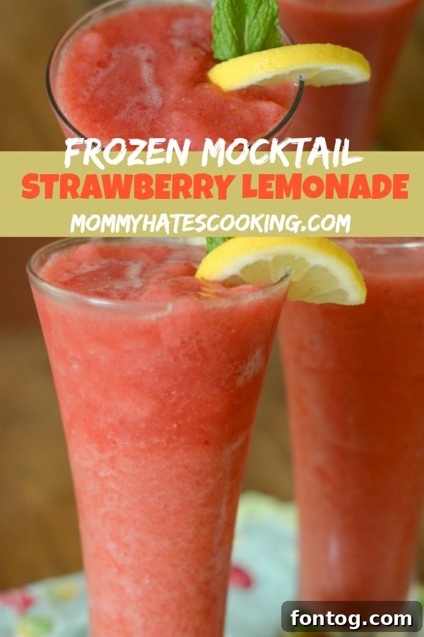 Frozen Strawberry Lemonade Mocktail #TrendingintheKitchen #Mocktails #GlutenFree