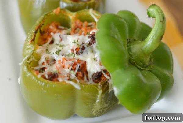 Crispy Air Fryer Stuffed Peppers 6 Air Fryer Stuffed Peppers on a plate