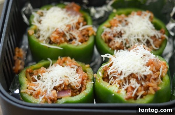 Crispy Air Fryer Stuffed Peppers 7 Air Fryer Stuffed Peppers in a serving dish
