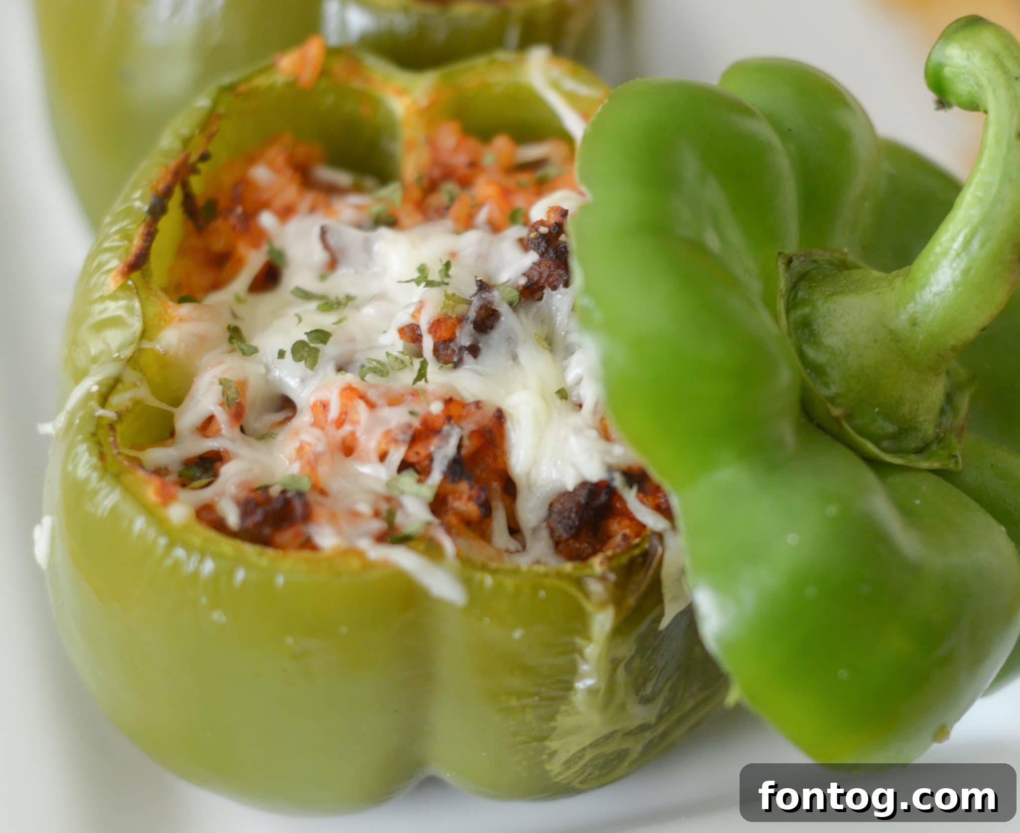 Crispy Air Fryer Stuffed Peppers 5 Air Fryer Stuffed Peppers with melted cheese