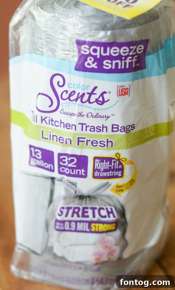 Efficient Kitchen Storage Solutions with Color Scents Trash Bags