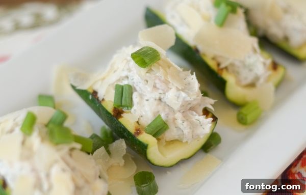 Gluten Free Chicken Salad Zucchini Boats Recipe