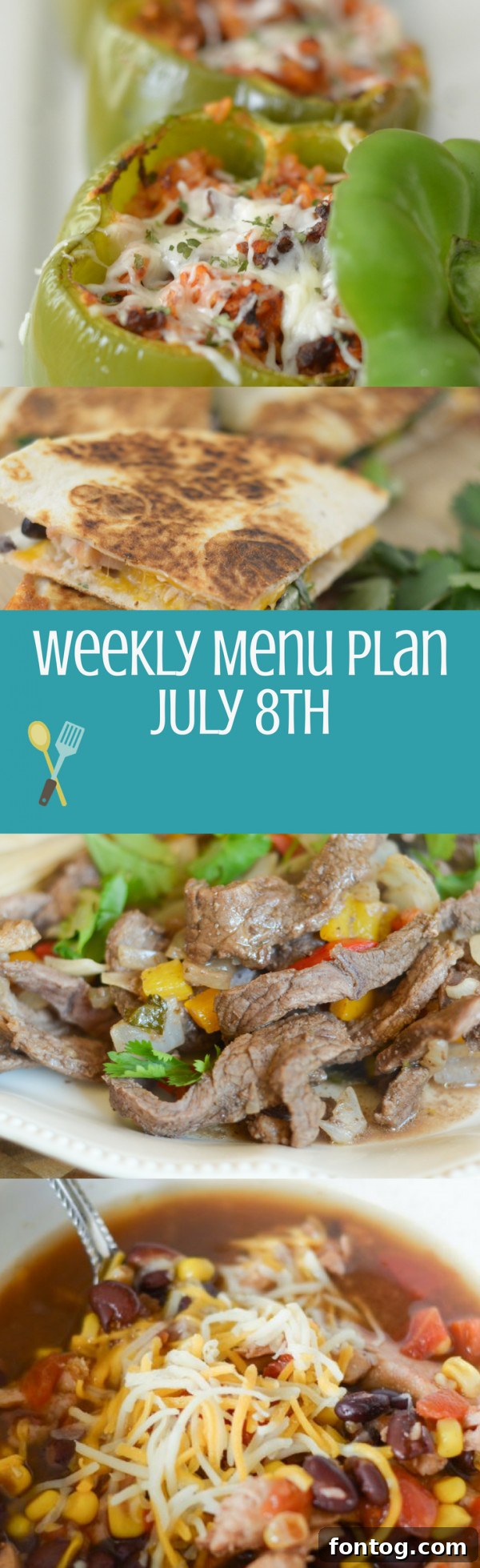 Weekly Menu Plan Example