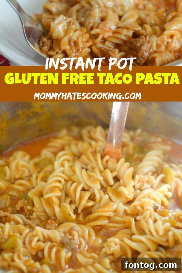 Large image of Gluten-Free Instant Pot Taco Pasta on a plate