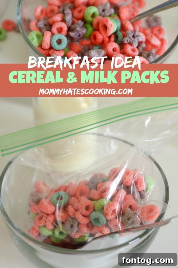 CEREAL & MILK PACKS - GREAT FOR GOING BACK TO SCHOOL AND MAKING BREAKFAST EASY! Pinterest graphic