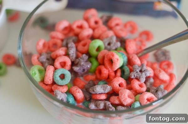Two pre-portioned milk bottles with cereal bags in the background