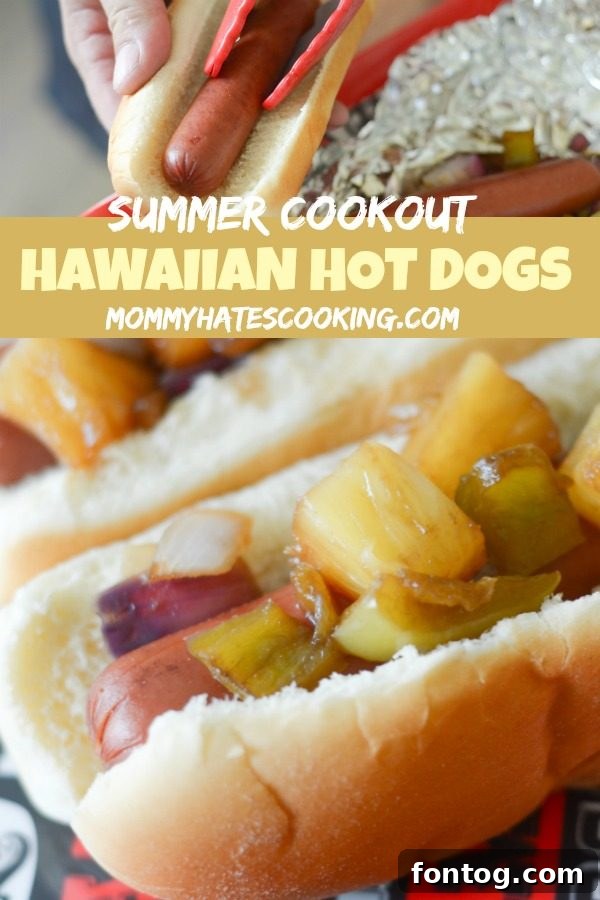 Hawaiian Hot Dogs Pinterest graphic
