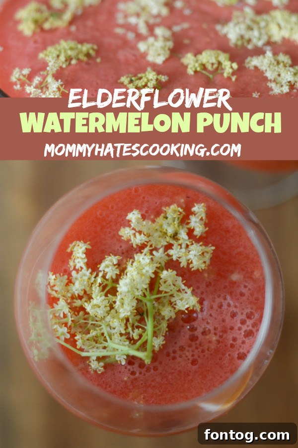 Delicious Watermelon Pineapple Punch with Elderflower, perfect for summer entertaining. #Edibles #EdibleFlowers #TrendingintheKitchen #PantryInsiders 