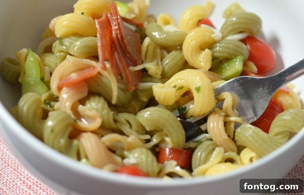 Simple Gluten-Free Summer Pasta Salad 4 Freshly Prepared Easy Cold Pasta Salad in a bowl