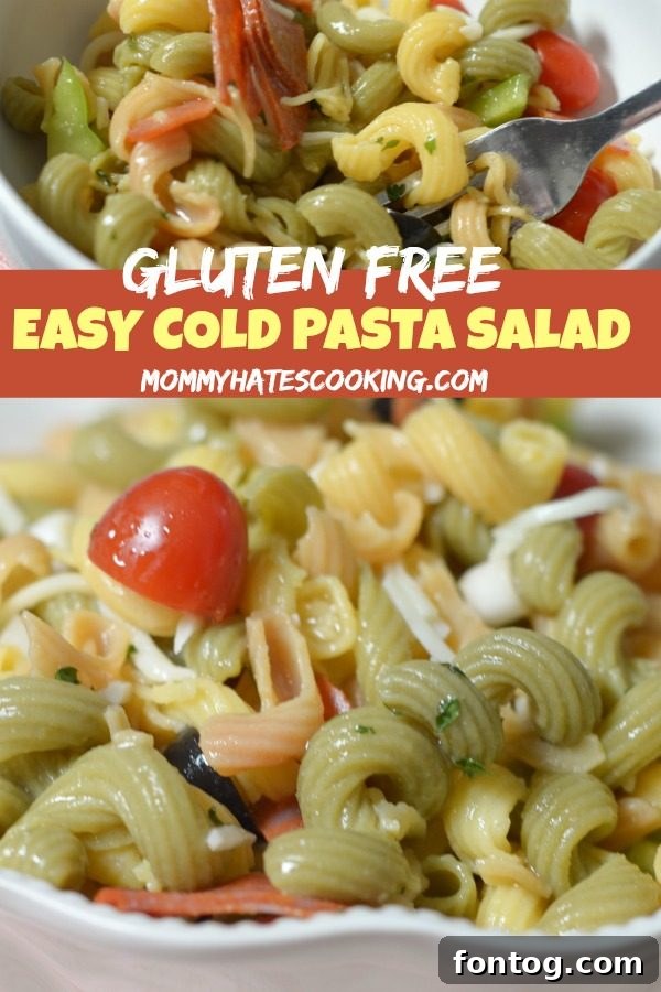 Simple Gluten-Free Summer Pasta Salad 6 Close-up of Gluten-Free Cold Pasta Salad