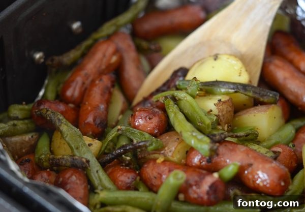 Air Fryer Sausage, Beans, & Potato Hash