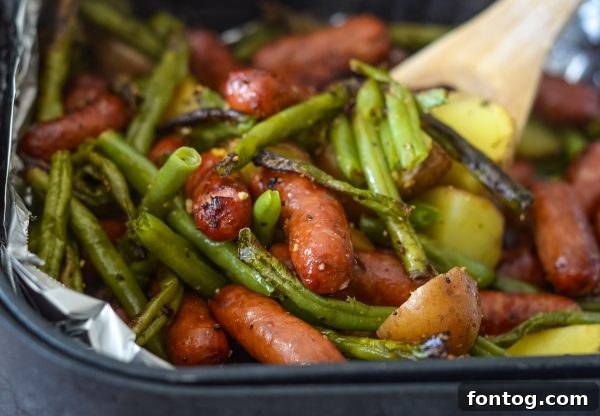 Air Fryer Sausage, Beans, & Potato Hash